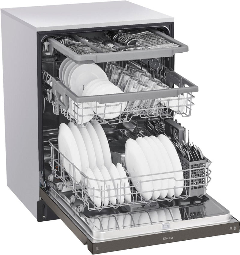 LG 24 in. Front Control Dishwasher in PrintProof Black Stainless Steel