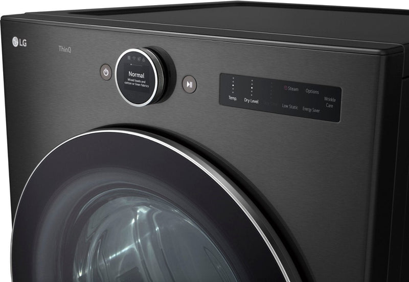 7.4 cu. ft. Smart Electric Dryer with TurboSteam and AI Sensor in Black Steel