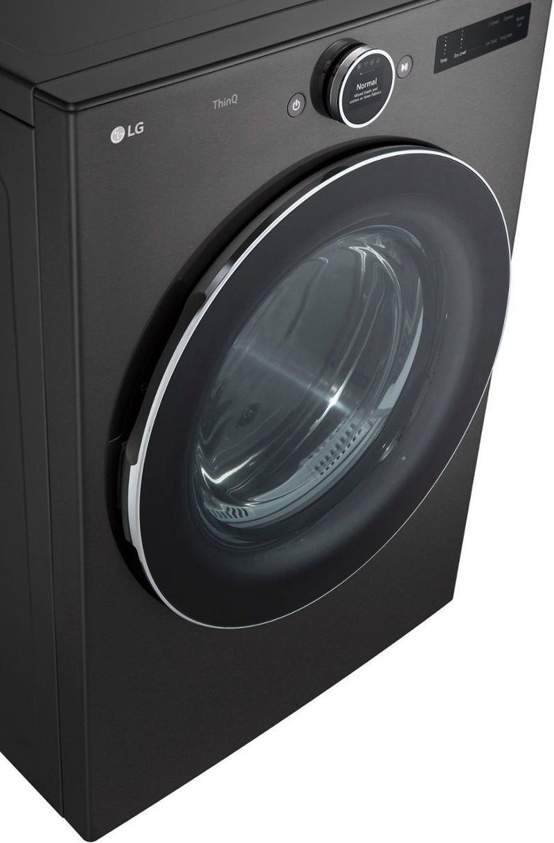 7.4 cu. ft. Smart Electric Dryer with TurboSteam and AI Sensor in Black Steel