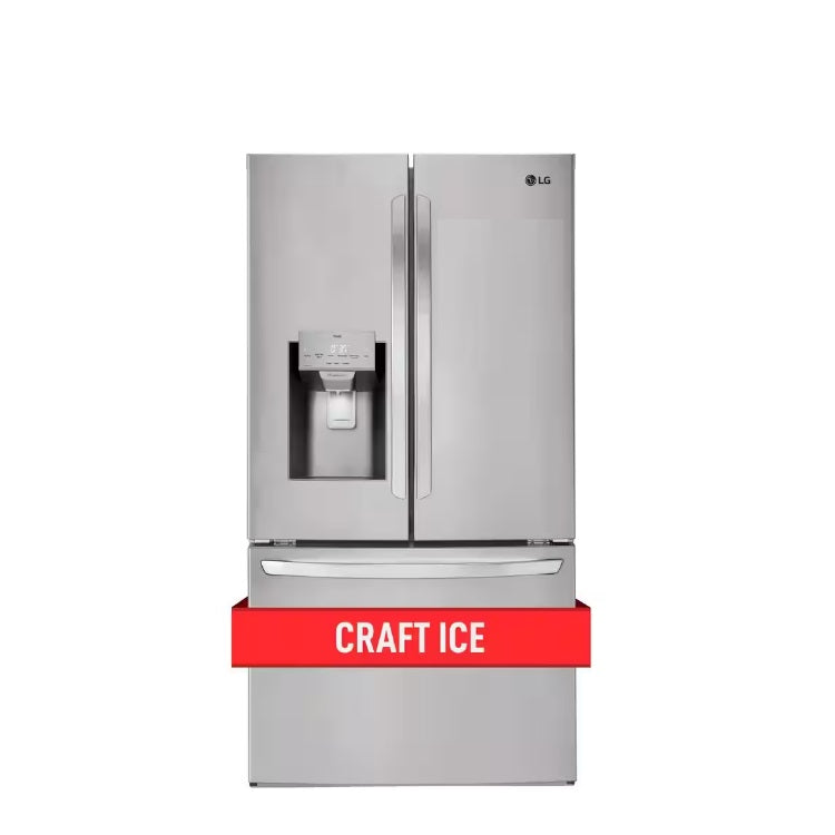 LG 28 cu. ft. 3 Door French Door Refrigerator with Ice and Water Dispenser and Craft Ice in PrintProof Stainless Steel