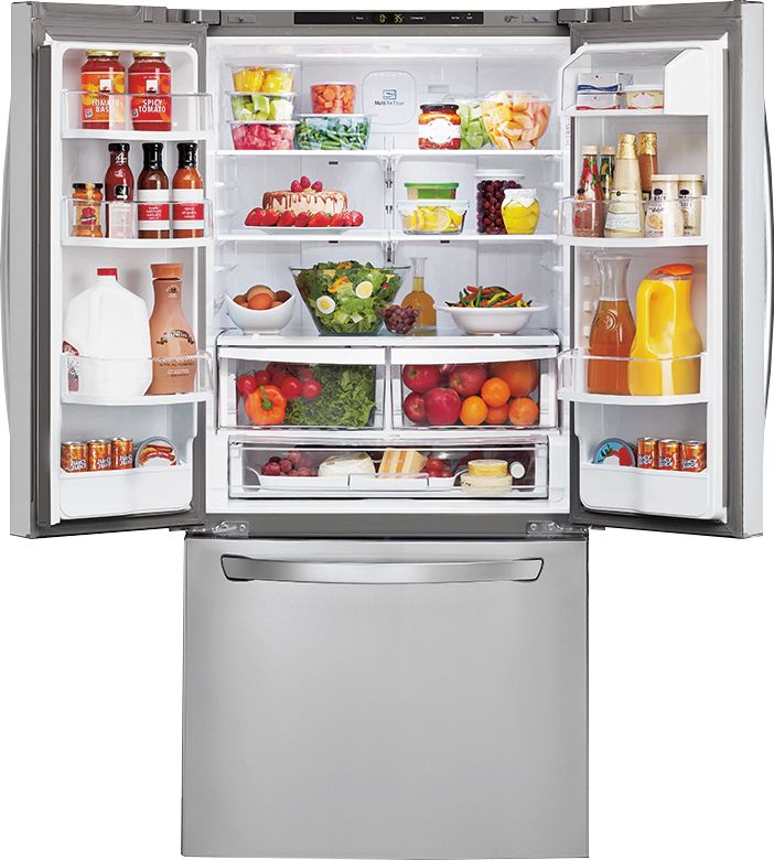 LG - 21.6 Cu. Ft. French Door Refrigerator - Stainless steel