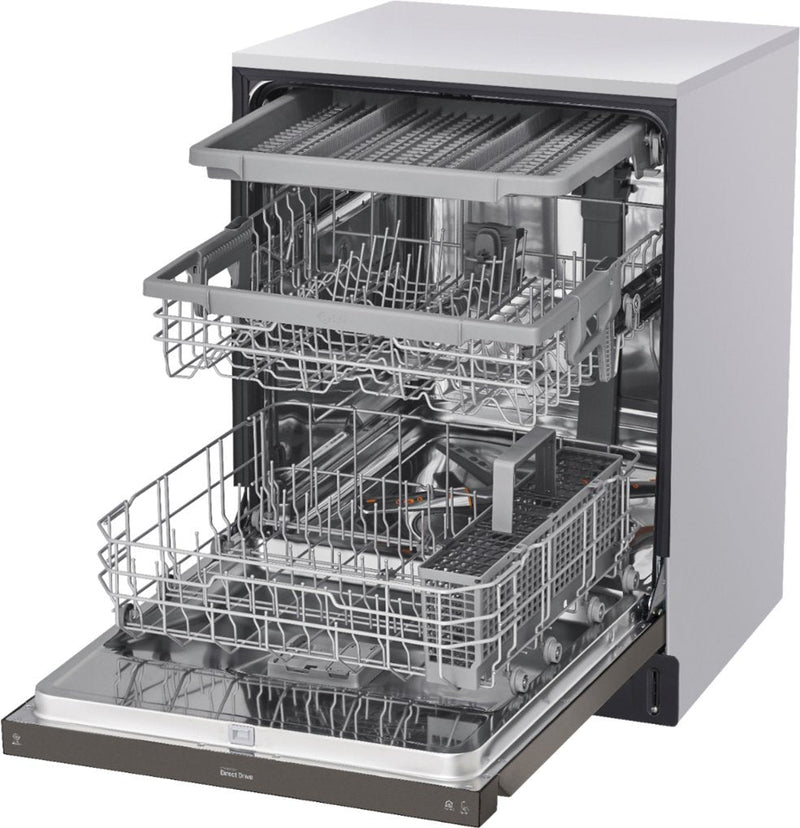 LG 24 in. Front Control Dishwasher in PrintProof Black Stainless Steel