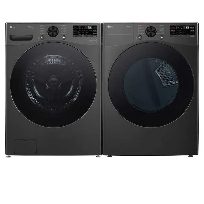 LG 4.5 cu. ft. Front Load Washer with TurboWash 360 and 7.4 cu. ft. ELECTRIC Dryer with TurboSteam and Built-In Intelligence