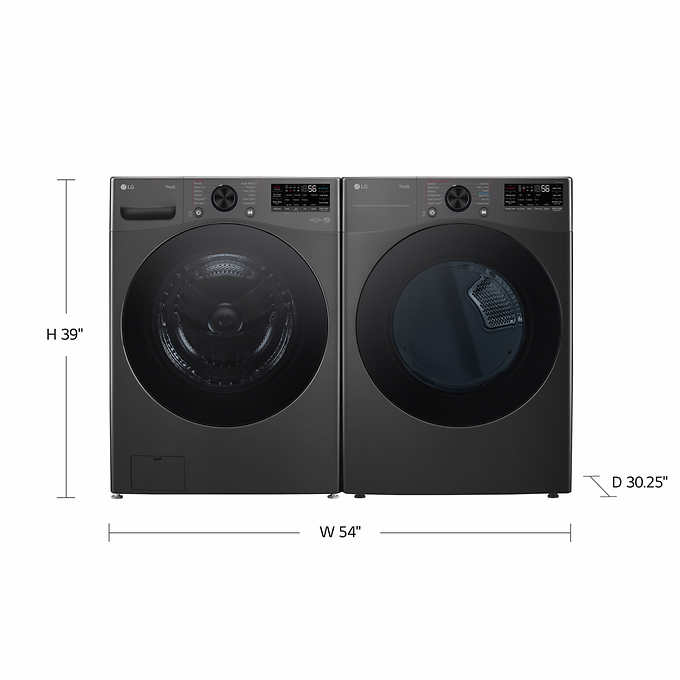 LG 4.5 cu. ft. Front Load Washer with TurboWash 360 and 7.4 cu. ft. ELECTRIC Dryer with TurboSteam and Built-In Intelligence