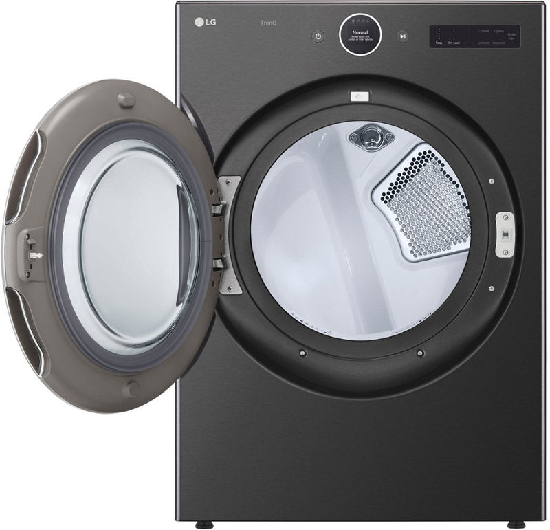 7.4 cu. ft. Smart Electric Dryer with TurboSteam and AI Sensor in Black Steel