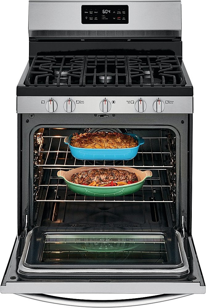 Frigidaire Gallery 30" 5.0 Cu. Ft. Gas Range with Steam Clean and Quick Bake Convection in Smudge-Proof Stainless Steel