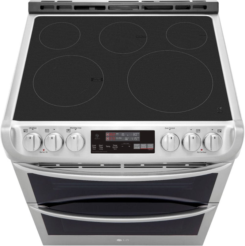 LG - 7.3 Cu. Ft. Smart Slide-In Double Oven Electric True Convection Range with EasyClean and 3-in-1 Element