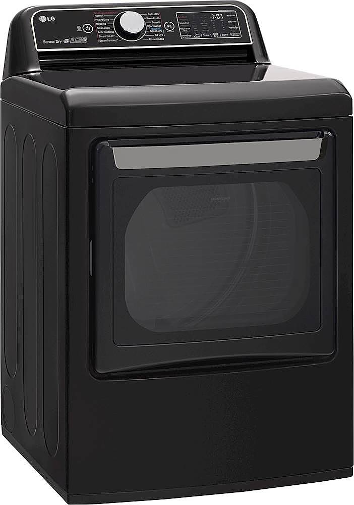 7.3 Cu. Ft. Smart Electric or Gas Dryer with Steam and Sensor Dry - Black steel