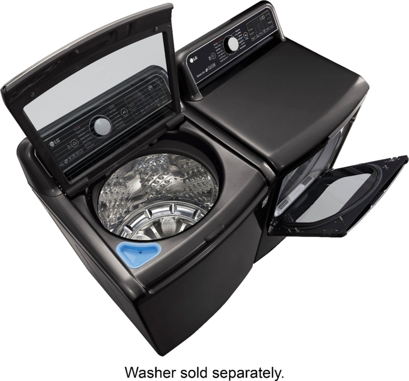 7.3 Cu. Ft. Smart Electric or Gas Dryer with Steam and Sensor Dry - Black steel