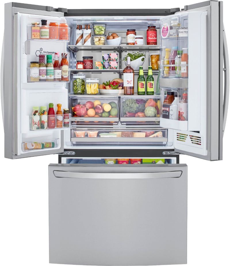 24 Cu. Ft. French Door-in-Door Counter-Depth Smart Refrigerator with Craft Ice - Stainless steel