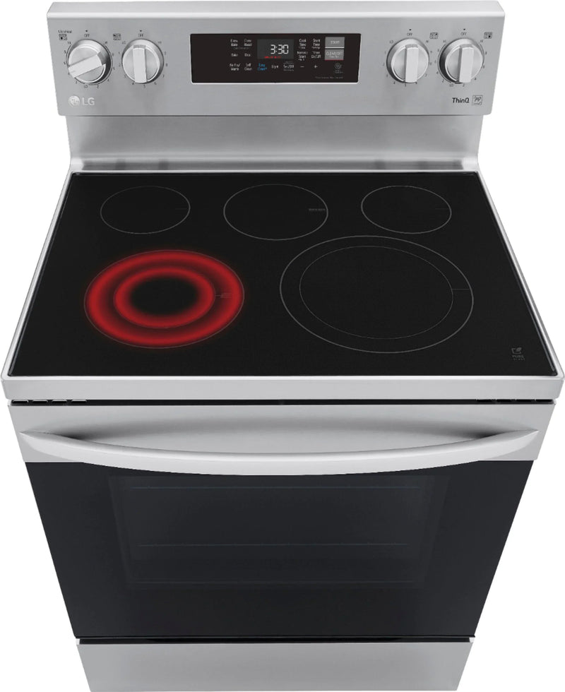 6.3 Cu. Ft. Smart Freestanding Electric Convection Range with EasyClean, Air Fry and InstaView - Stainless steel