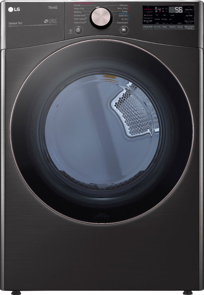 7.4 Cu. Ft. Stackable Smart Electric Dryer with Steam and Built-In Intelligence - Black steel