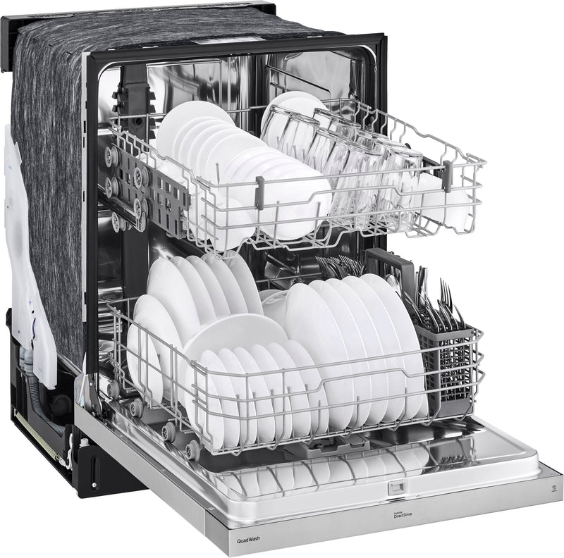 24" Front-Control Built-In Dishwasher with Stainless Steel Tub, QuadWash, 50 dBa - Stainless steel