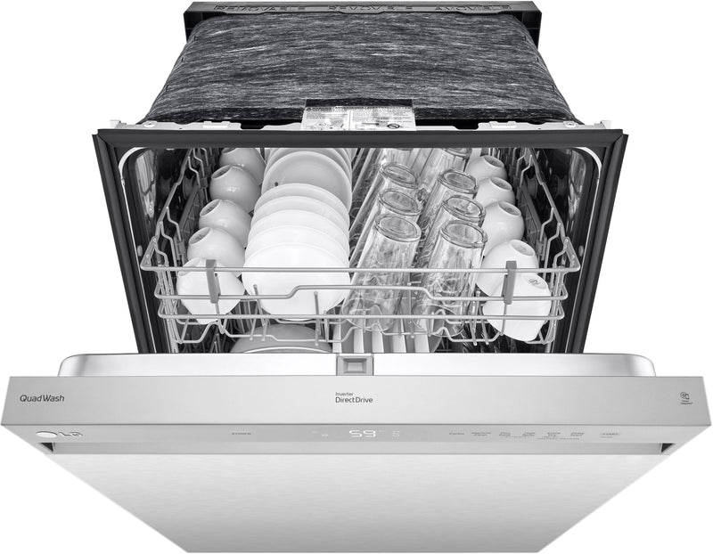 24" Front-Control Built-In Dishwasher with Stainless Steel Tub, QuadWash, 50 dBa - Stainless steel