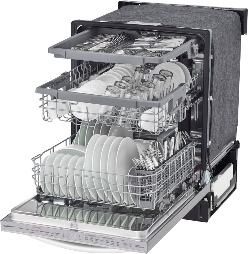 24" Top Control Smart Built-In Stainless Steel Tub Dishwasher with 3rd Rack, QuadWash and 46dba - Stainless steel