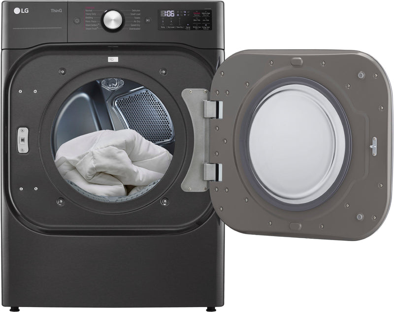 9.0 Cu. Ft. Stackable Smart Electric Dryer with Steam and Built-In Intelligence - Black steel