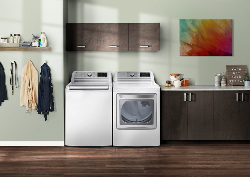 LG 5.5 cu. ft. Top Load Washer with Allergiene Cycle and 7.3 cu. ft. Dryer with TurboSteam