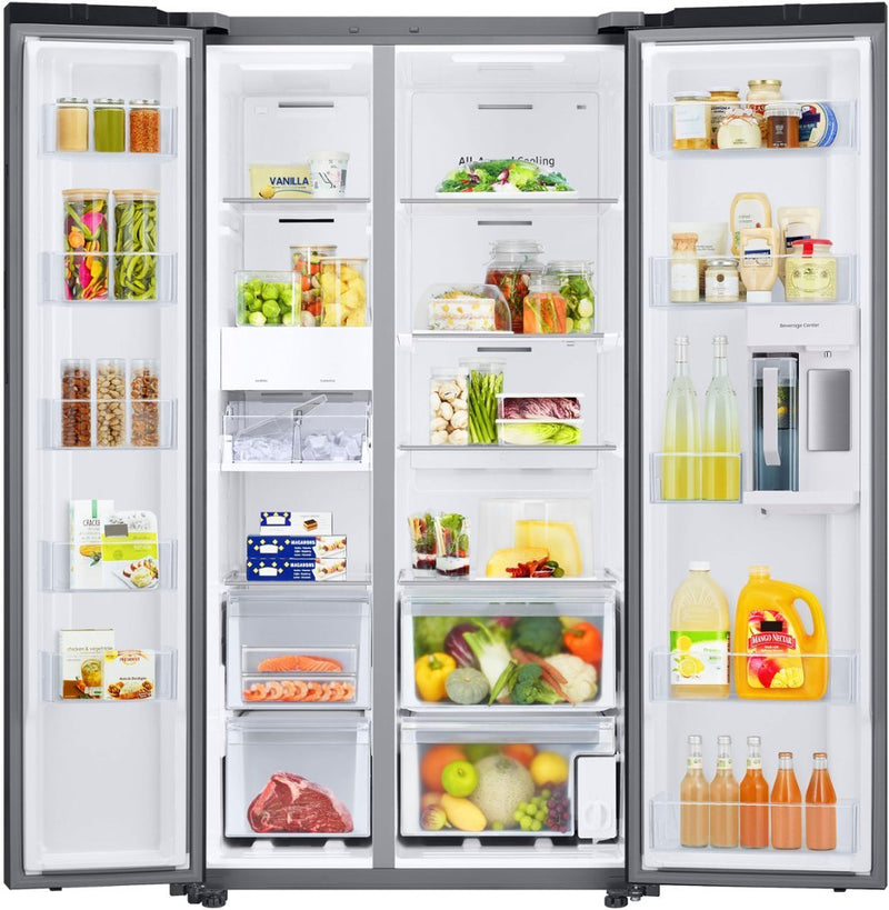 Samsung - BESPOKE Side-by-Side Smart Refrigerator with Beverage Center