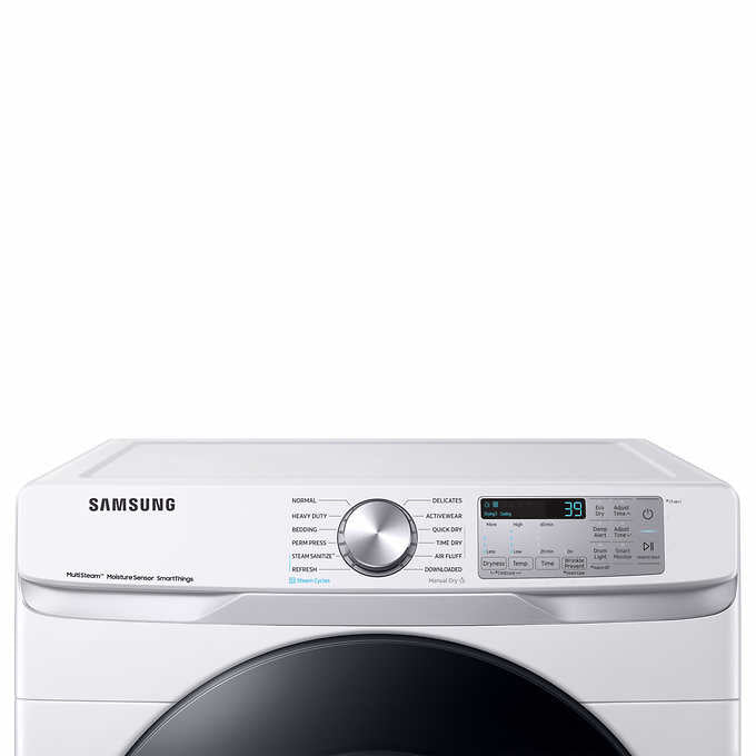 Samsung 4.5 cu. ft. Large Capacity Smart Front Load Washer with Super Speed Wash and 7.5 cu. ft. Smart ELECTRIC Dryer with Steam Sanitize+