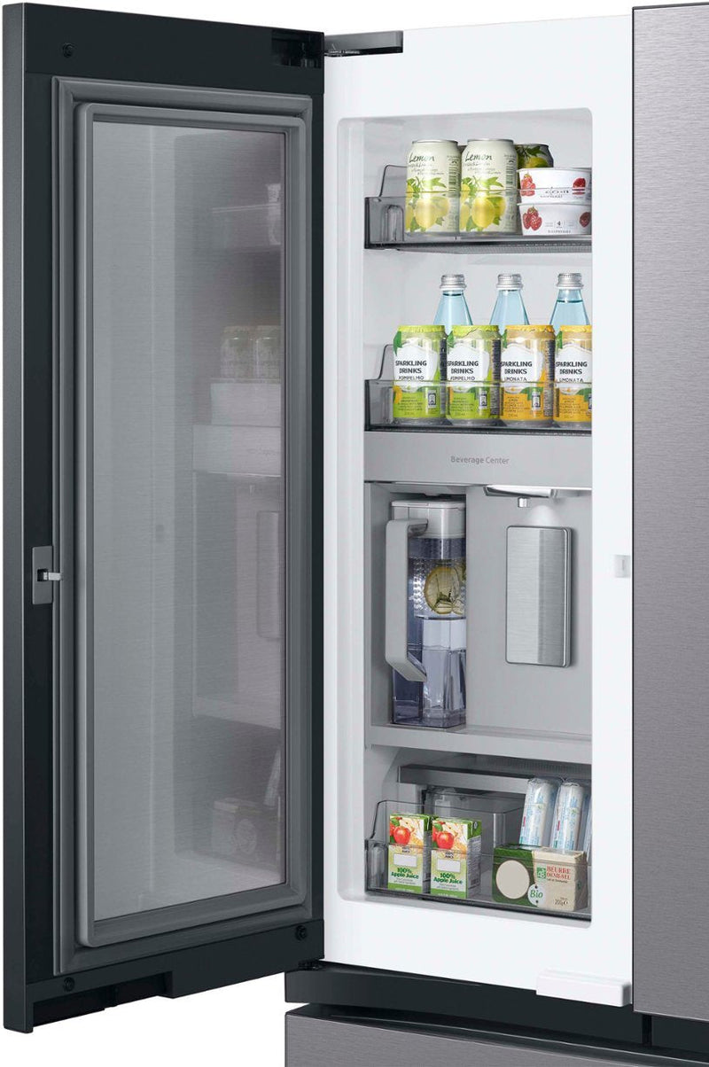 Samsung Bespoke 30 cu. ft. Standard Depth 3-Door French Door Wi-Fi Enabled Refrigerator with Beverage Center in Stainless Steel