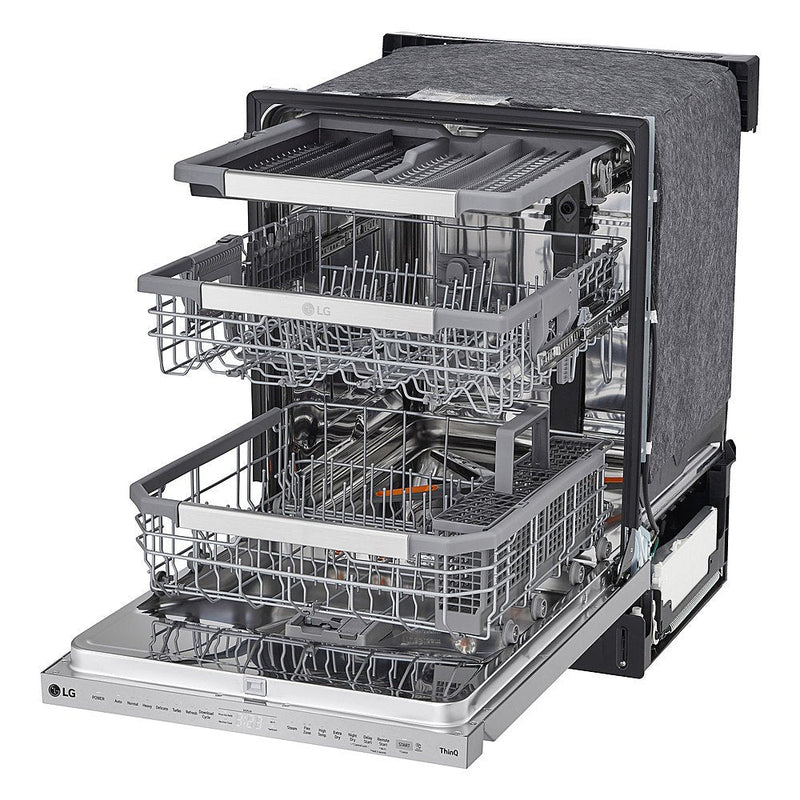 LG - 23.75in Top Control Smart Built-In Stainless Steel Tub Dishwasher with 3rd Rack and QuadWash Pro