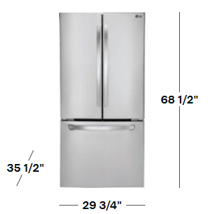 LG - 21.6 Cu. Ft. French Door Refrigerator - Stainless steel