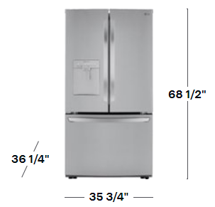 29 Cu. Ft. French Door Smart Refrigerator with Ice Maker and External Water Dispenser