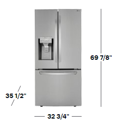 25 Cu. Ft. French Door Smart Refrigerator with External Tall Ice and Water - Stainless steel