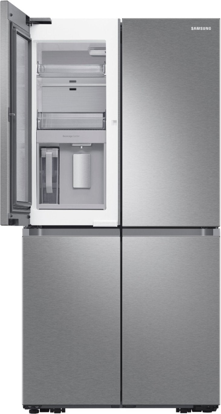 Clearance Samsung - 22.8 cu. ft. 4-Door Flex French Door Smart Refrigerator in Fingerprint Resistant Stainless Steel, Counter Depth (Used Like New)