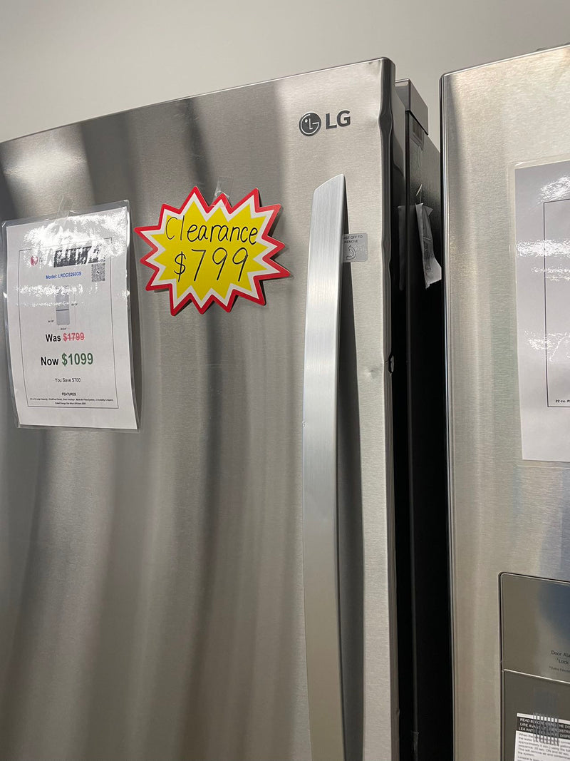 Clearance Never Used LG 26 Cu. Ft. Bottom-Freezer Refrigerator with Ice Maker - Stainless steel