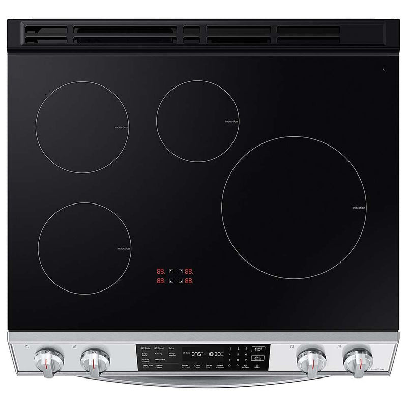 Samsung Bespoke 30-in Smart Slide In Induction Range with Self-cleaning, Air Fry Convection, and Steam Cleaning